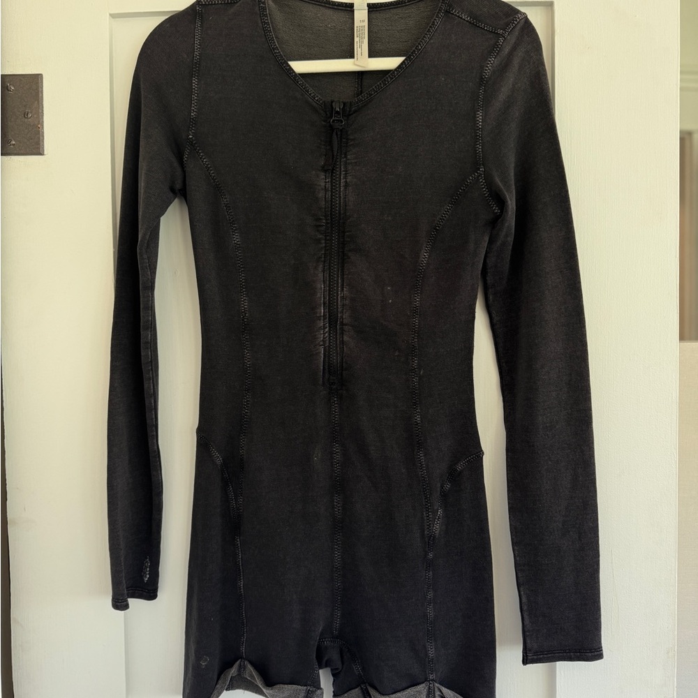 FP Movement by Free People Black Long Sleeve Romper